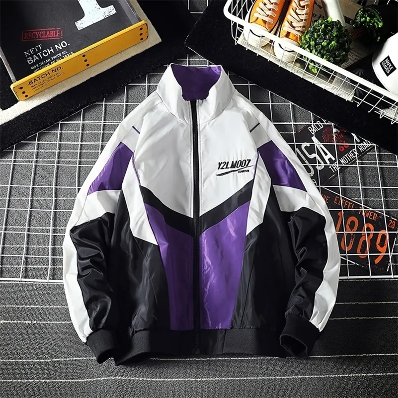 Retro Vintage Ceket Erkekler Streetwear R zgarl k Patchwork Coat