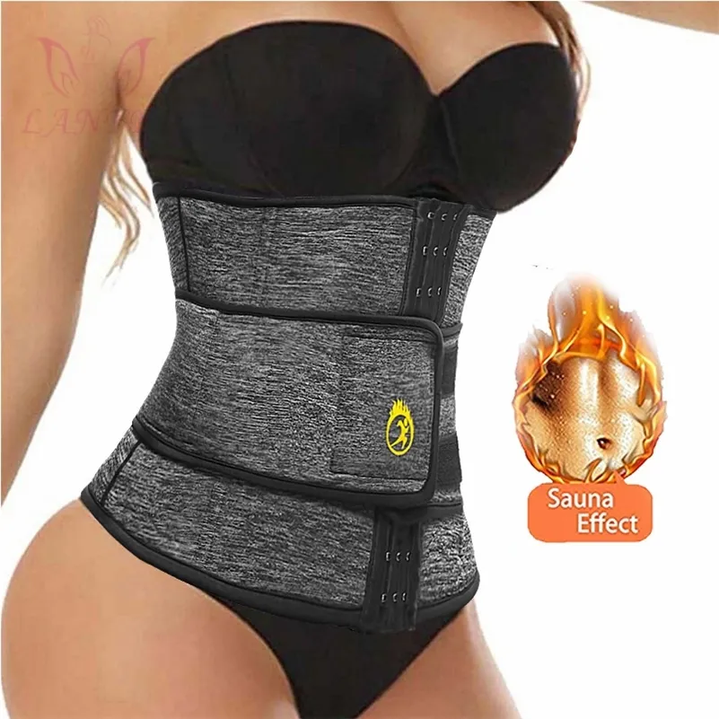 Lanfei Midja Trainer Slimming Belt Kvinnor Bastu Svett Korsett Viktminskning Neopren Cinchers Body Shapers Tummy Control Shapewear 201222