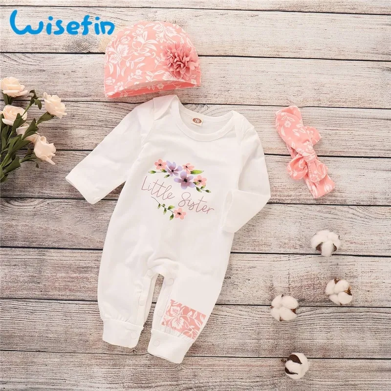 Pasgeboren baby meisje romper lange mouw baby rompertjes winter baby meisjes kleding peuter meisje romper baby jumpsuit 3 stks set D30 201023