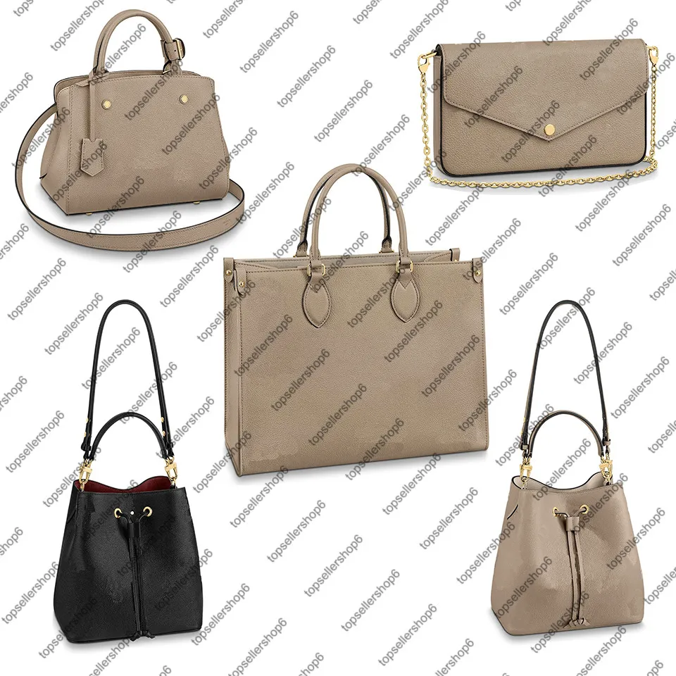 M45494 Desinger véritable cuir de vachette grainé ONTHEGO NEONOE MM femmes seau sac à main fourre-tout pochette shopping sac à bandoulière bandoulière