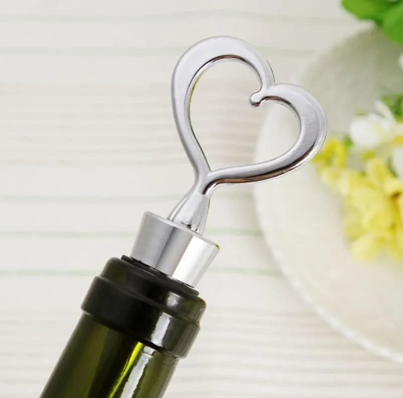 Wine Bottle opener Heart Shaped Great Combination Corkscrew and Stopper Heart-Shaped Sets Wedding Favors Gift