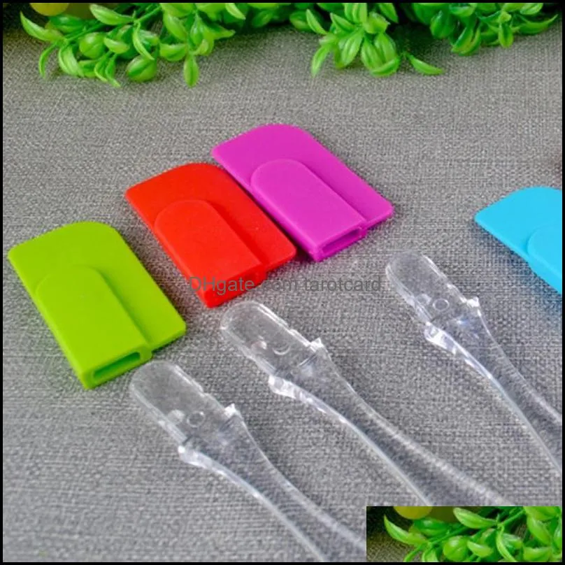 Silicone Cake Scraper Spatula Kitchen Dessert Jam Smear Spatula Eco-Friendly Transparent Handle Baking Tool Butter Knife