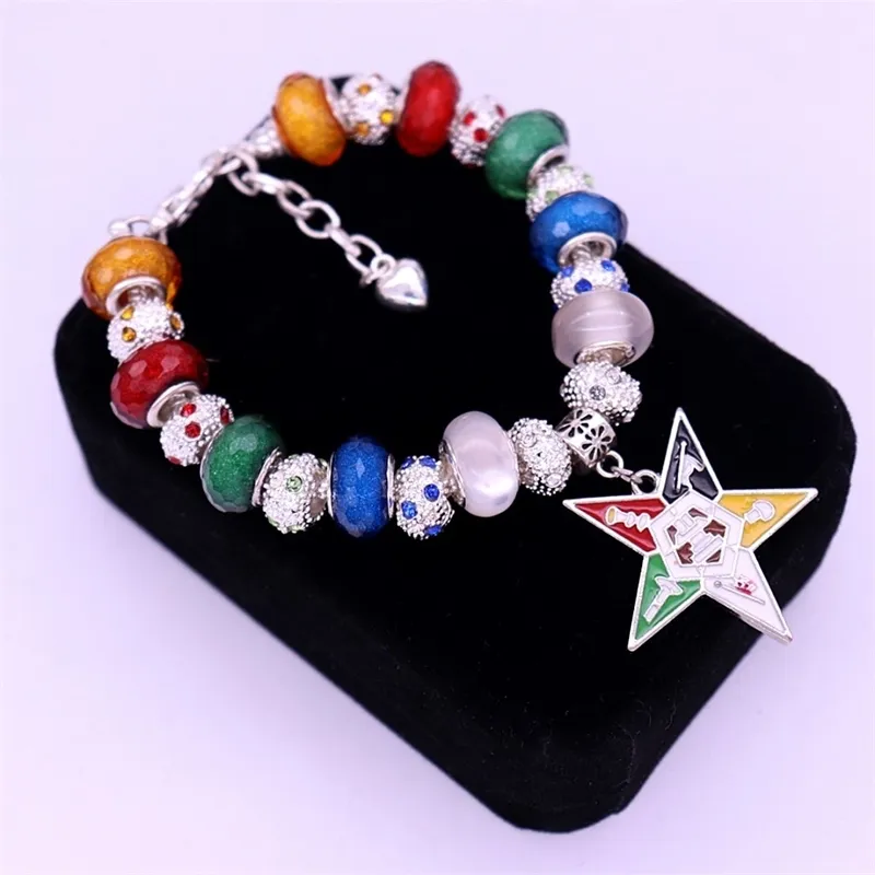 Duplo Nariz Novo Design Jovem Ordem Grega Ordem da Estrela Oriental Oes Grânulos Pulseiras Masonic Freemason Jóias Y200730