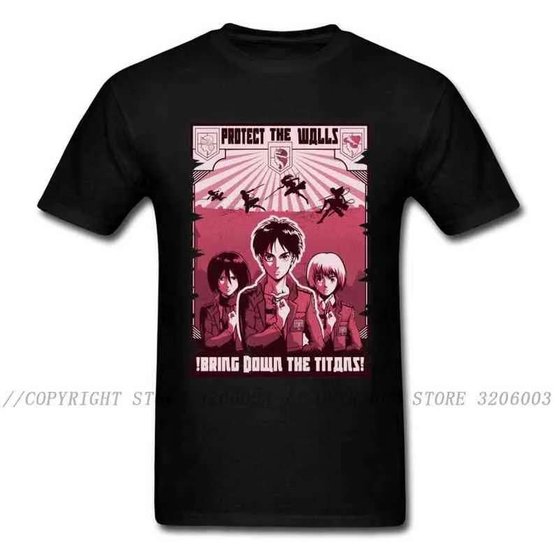 Survey Corps T Shirt Hommes Anime Manga T-shirt Attaque Sur Titan Tshirt Ackerman Capitaine Imprimer Tops Tees Vintage Vêtements Y220214