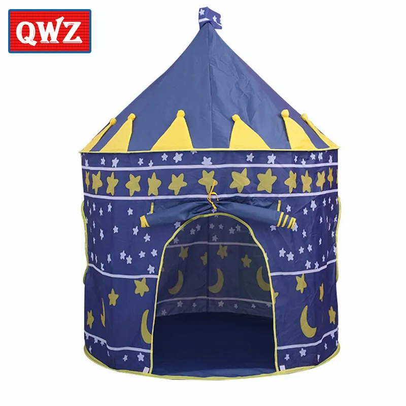 QWZ Toy Namiot Dzieci Czołgający Przenośny Składany Tipi Princess Książę Kasztel Kryty Zabawki Outdoor Pool Do Ocean Ball Play Game House LJ200923