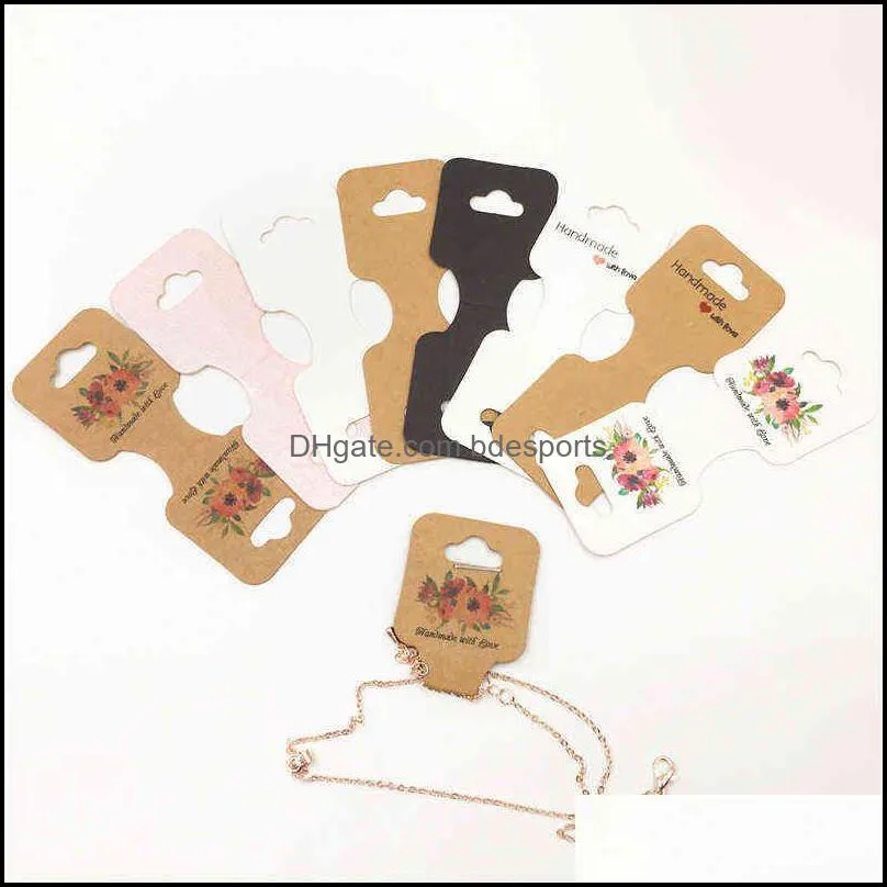 Cartes De Voeux Événement Fête Fournitures Fête Maison Jardin 10-50Pcs 9X3.5Cm Collier Pliant Tag Colorf Bijoux Affichage Bracelet Marbre Étiquette