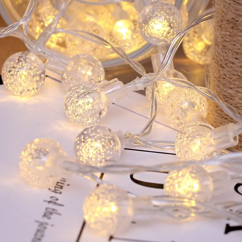 LED Crystal Bubble Ball Fairy Lights Guirlandes Twinkle String Light USB Alimenté par batterie de vacances de mariage de Noël pour la décoration Y201020