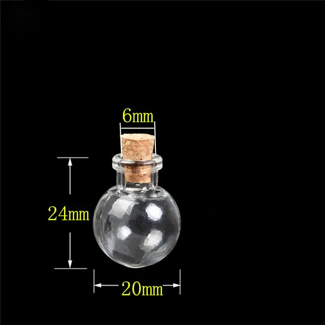 Mini Glass Bottles Pendants Small Wishing Bottles With Cork Arts Jas For Necklace Pendants Gift Vial