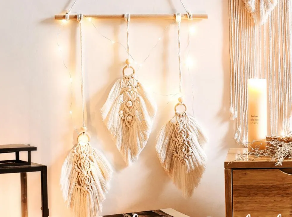 Woven Dream Catcher Wall Hanging Tassel Macrame Boho Wall Hanging