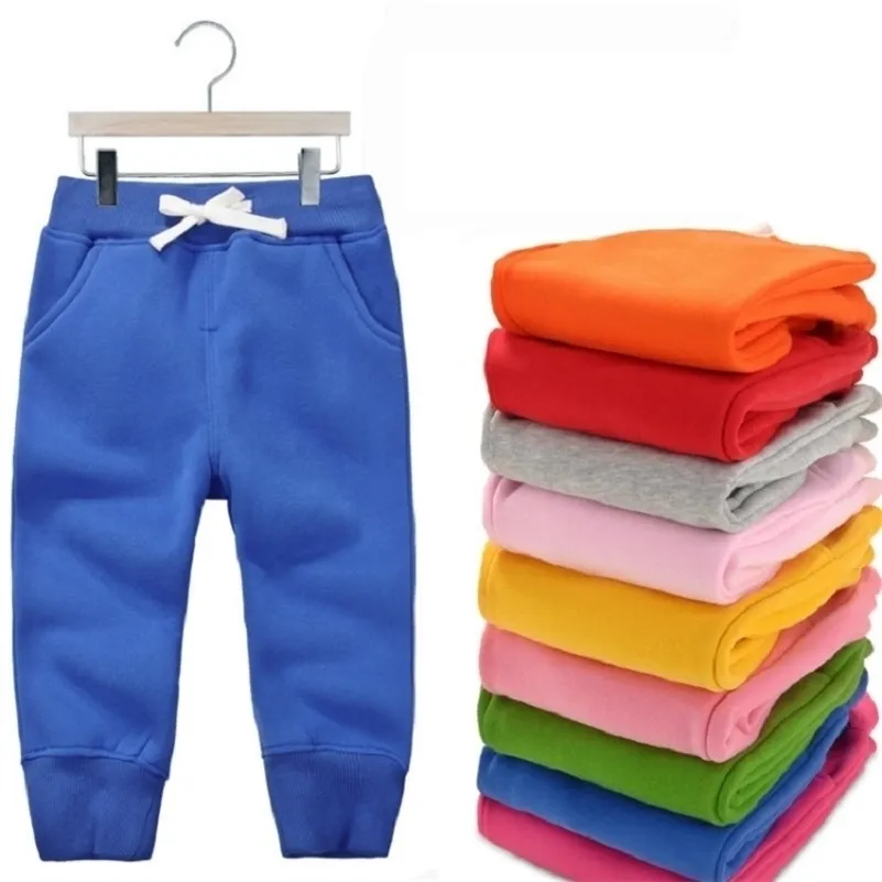 Vinter Varm Velvetbyxor För 1-5 Yeas Babies Boys Flickor Casual Sport Byxor Jogging Enfant Garcon Kids Barn Byxor LJ201019