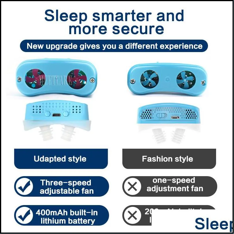 Upgrade Electric USB Anti Snoring CPAP Nose Stopping Breathing Air Purifier Silicone Nose Clip Apnea Aid Device Relieve Sleep