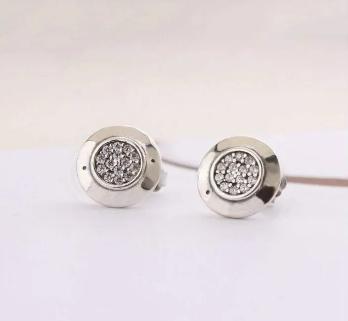 Orecchini a bottone firmati in argento di lusso dal design classico Scatola originale per set di orecchini da donna in argento sterling 925 stile Pandora