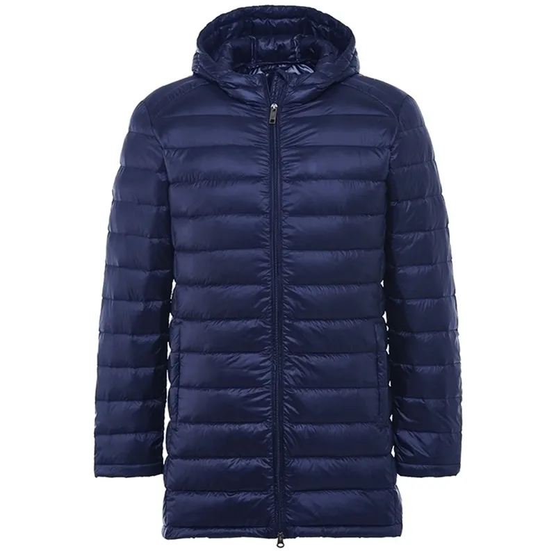 Neue männer Ultraleichte Daunenjacke Frühling Herbst Winter Lange Daunenmantel Warme Männliche Weiße Ente Unten Leichte Mit Kapuze Parkas 201209