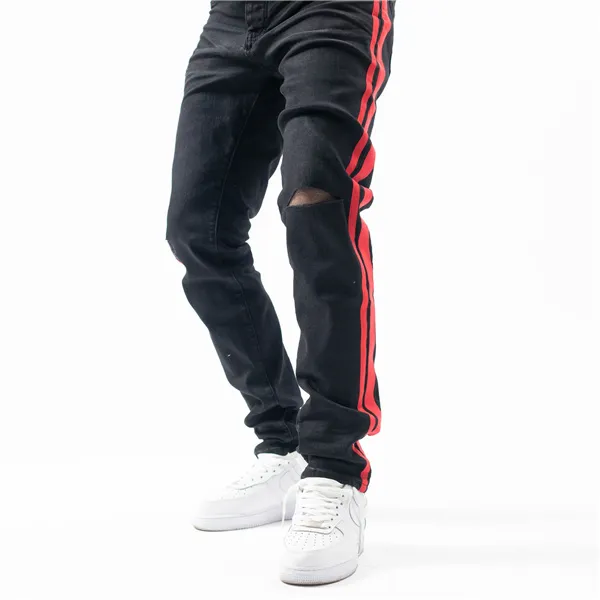 Biker jeans hotsell with red stripe