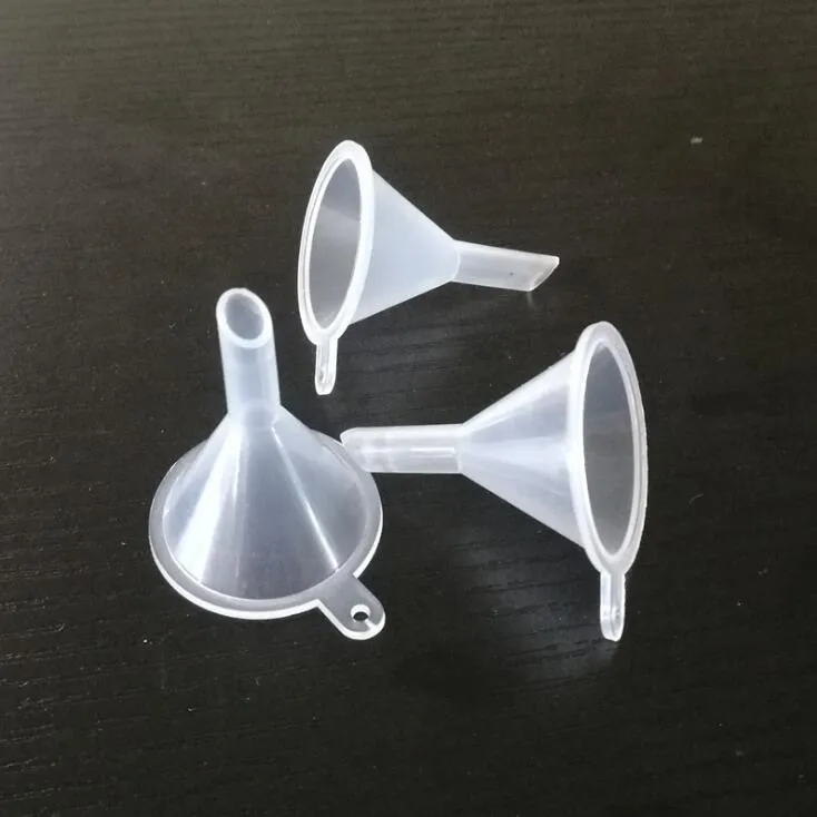プラスチック製の漏斗の小さな透明なプラスチック小さなおもてなし香水エッセンシャルオイル空のびんの液体の充填のおもちゃのキッチンバーツールEWA1853