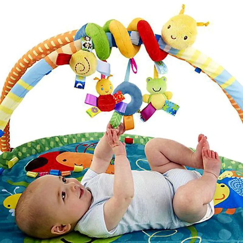 Baby Mobile Crib Music Toy Kid Crib Cot Pram Ringing Bed Bells Spiral Rattles Toys AN88 LJ201113