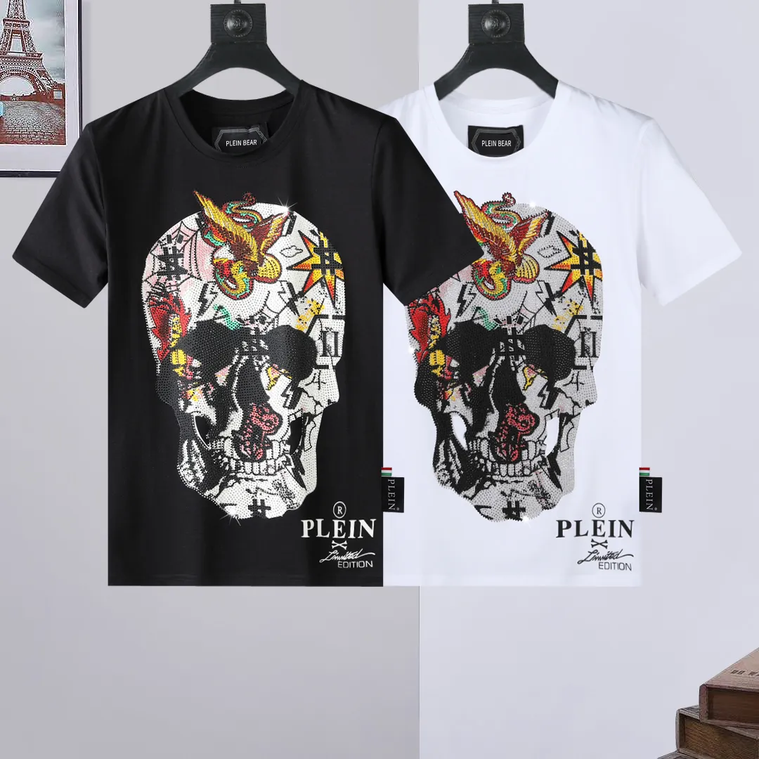 T-SHIRT ROUND NECK SS TATTOO SKULL STRASS Men's T-Shirts Rhinestone Skulls Mens Tshirts Classical High Quality Top Tees PB 16597