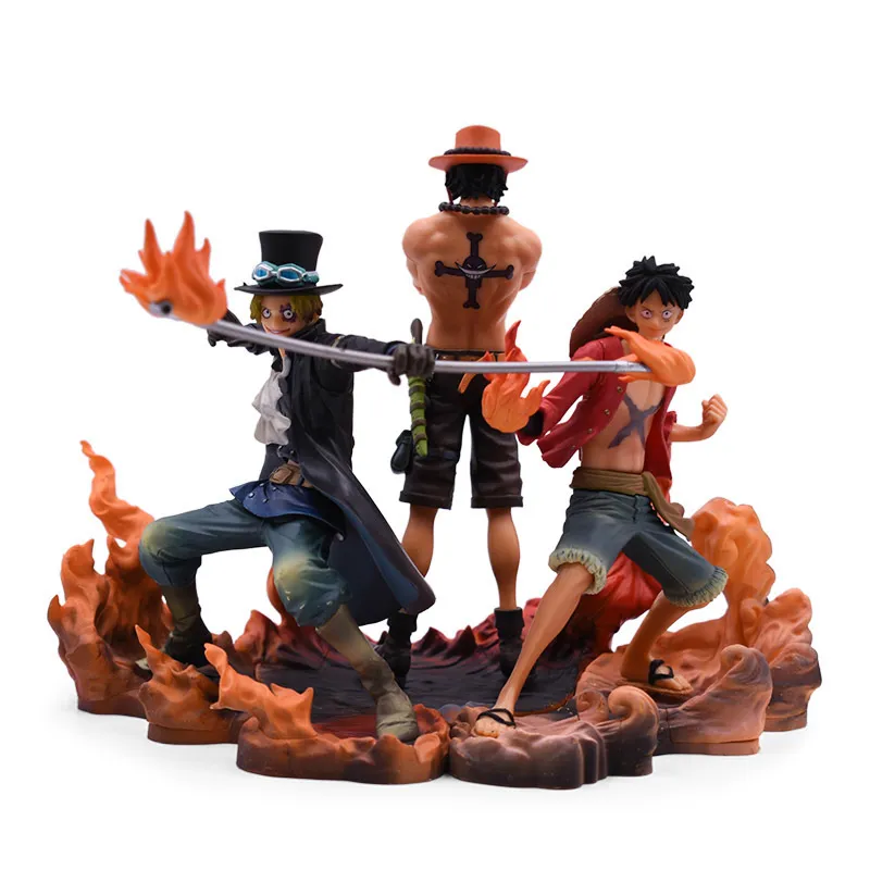 3 Styles Anime One Piece DXF BROTHERHOOD Luffy Sabo Ace PVC Action Figure Collection Modèle Cadeau De Noël Jouet Pour Enfants LJ200928