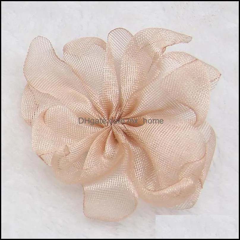 Decorative Flowers & Wreaths 5pcs Net Yarn Diy Burnt Edge Fabric Flower Hairpin Jewelry Accessories Cap