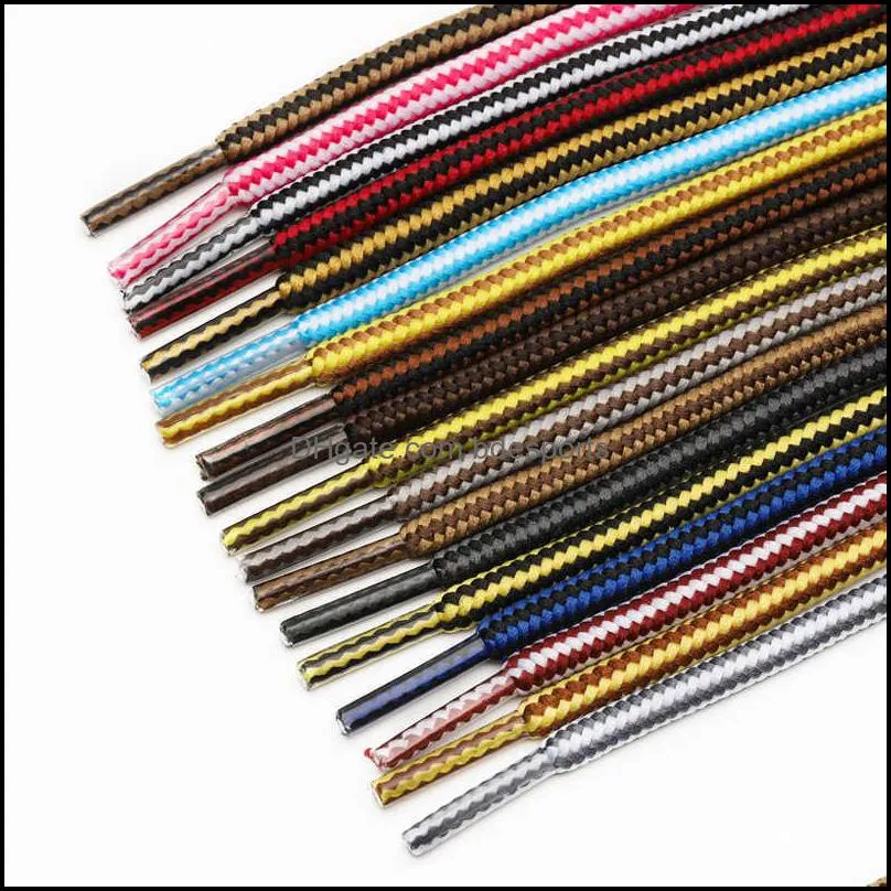 Striped 20 Pairs Shoelace Casual Round Polyester Martin Boots Shoelaces Outdoor Sport Sneaker Multisize Shoe String