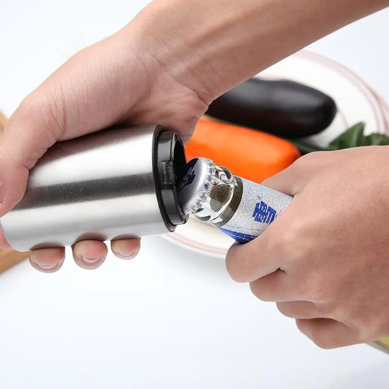 Colorful Pocket Magnetic Stainless Steel Bottle Opener Automatic Push Down Soda Beer Cap Openers DH8754