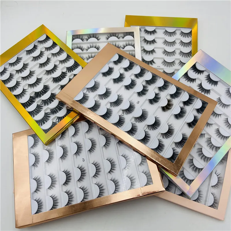 Eyelash Vendor Natural False Eyelashes Wholesale Faux 3d Mink Lashes Book Bulk Individual Lashes Wispy Strip Makeup