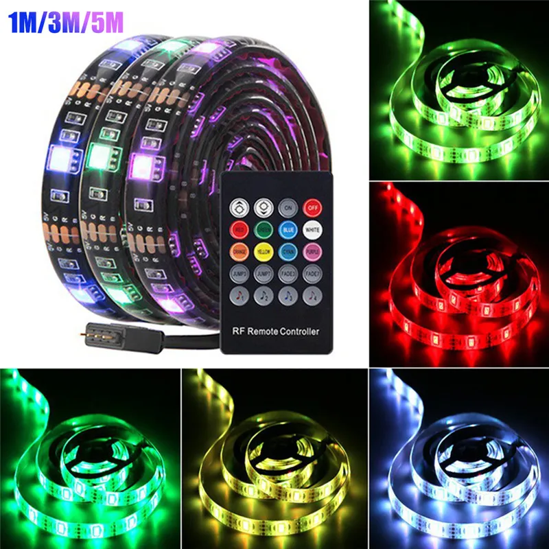 LED-strips 5050RGB Lijm Drop Waterdichte TV Sfeer Lichten met Set USB Music Afstandsbediening Lichtstrook DC5V Achtergrondlamp