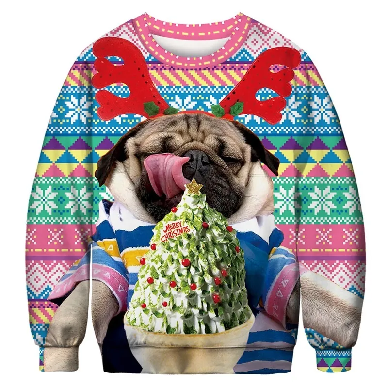 Pull De Noël 'Ugly' Grande Taille Pour Homme - Motifs Festifs, Confortable Pour L'automne Et L'hiver