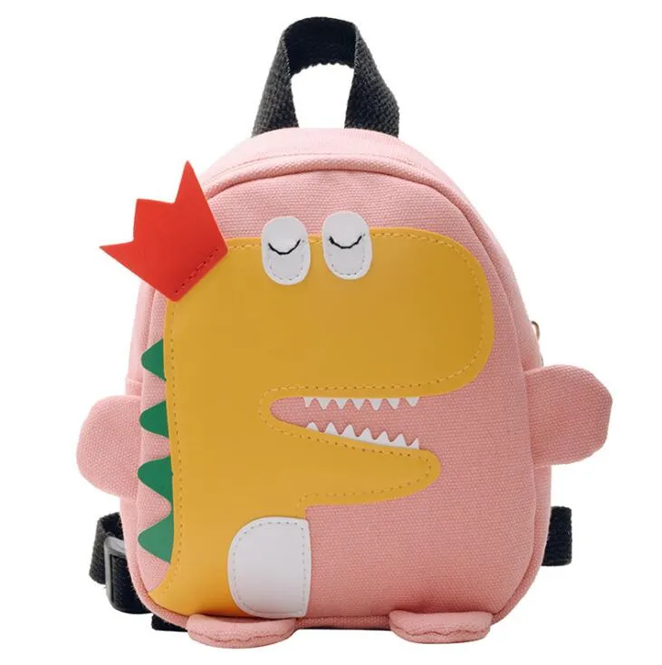 Kinderen canvas schooltassen schattige dinosaurus baby rugzak cartoon schattige kleutergartensmall rugzak jongens meisjes veranderen portemonnee schooltas