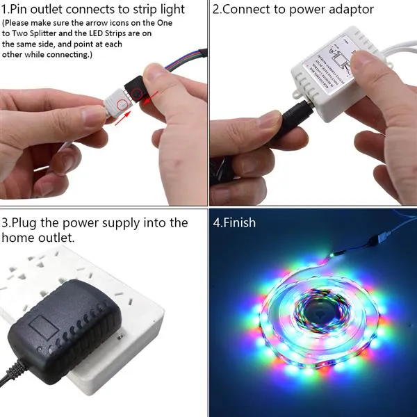 12V 10M Doppelscheiben-SMD-LED-Streifen 2835 Lampenperlen 300 Lampen-RGB-IR44-Nicht wasserdicht und nicht klebend 24-Tasten-Lichtstreifen-Set 40W weißes Licht