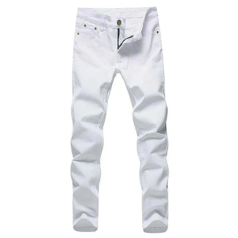 Mannen Stretch Jeans Mode Witte Denim Broek Voor Mannelijke Lente En Herfst Retro Broek Casual Maat 28-42