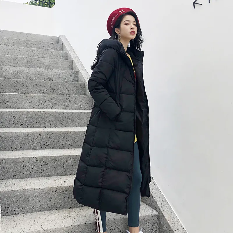 K Kad n Ceket X Long Kapu onlu Pamuklu Yast kl Kad n Ceket Yuksek Kaliteli S cak Out Giyim Parka Manteau Femme Hiver 201127
