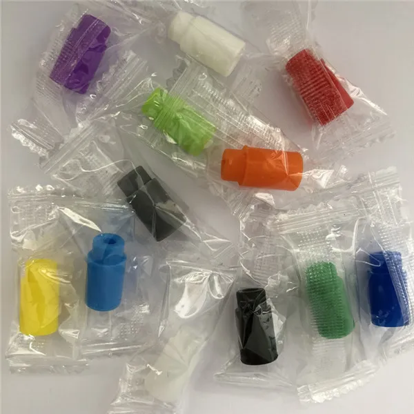 510 Silicone Rubber Disposable Drip Tips Mouthpiece Colorful Silicone testing caps Tester with individual package for kit