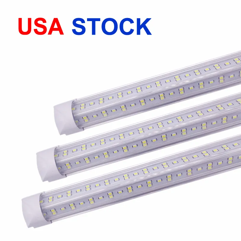 V-Shaped 2ft 3ft 4ft 5ft 6ft 8ft Led Tubes 18 - 144W T8 Integrated Led Tube Lights fixture Stock In USA 85-265V