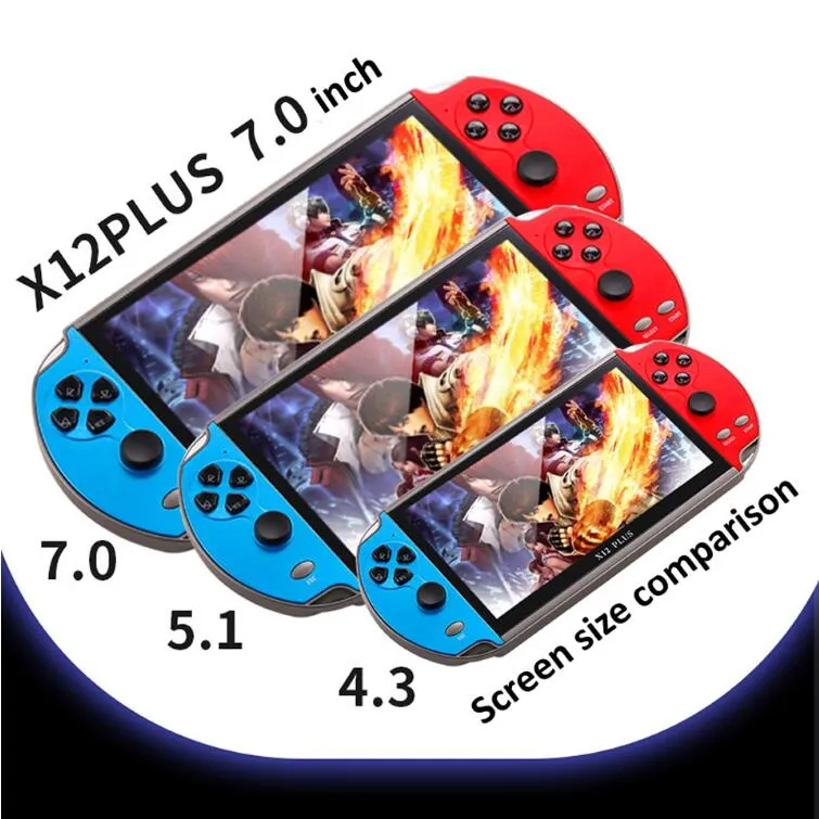 Video Game Console Player X12 Plus Portable Handheld Game Console PSP Retro Dual Rocker Joystick 7 Inch Screen VS X19 X7 Plus