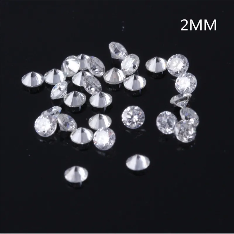 TransGems 2 mm = 0,035 ct, insgesamt 1 CTW F-Farbe, zertifizierter, im Labor gezüchteter Moissanit-Diamant, lose Perle Y200620