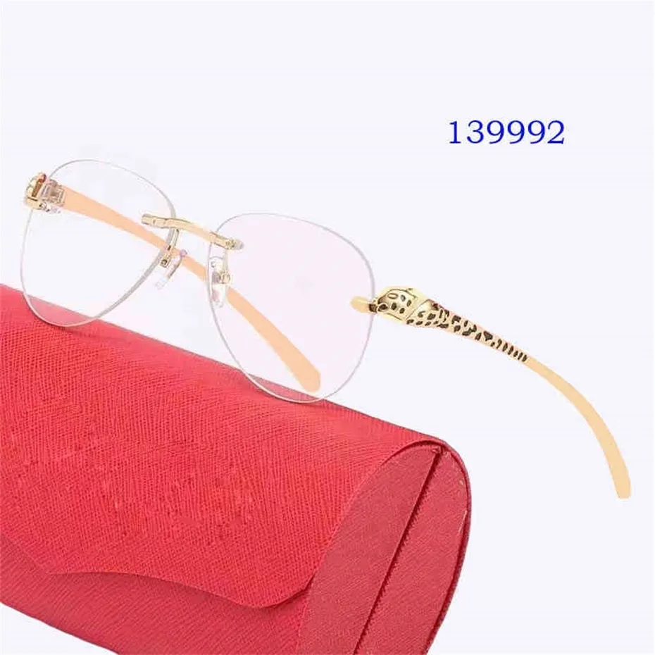 Nya Mäns Rimlösa Glasögon Ram Trä Frame Square Solglasögon Män Optisk Myopi Clear Spectacles Frames French