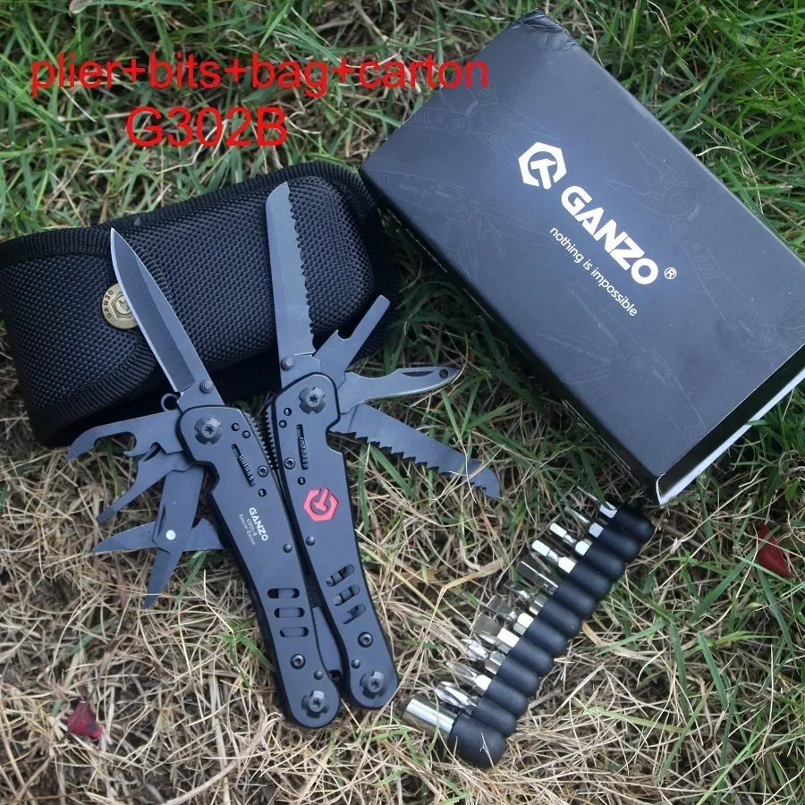 Ganzo Tool Knife Multitools Plier G302B G302H Ganzo Survival Knife Folding Plier EDC Gear Multifunctional Tools Plier Camping Y200321