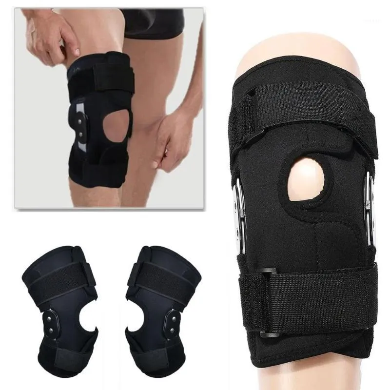 Armbåge knäskydd 1pc Justerbar elastisk neoprenkompression Hinged Patella Support Brace Sleeve Wrap Cap Stabilizer Sport Running Gym Wra