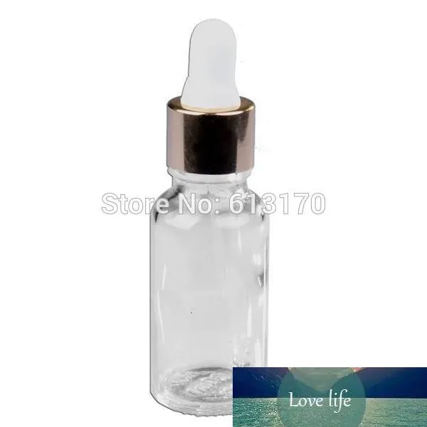 20 шт. 20 мл прозрачные стеклянные бутылки капельницы с белым резиновым золотым воротником, 20CC пустые эфирные масла бутылки небольшие образец флаконов