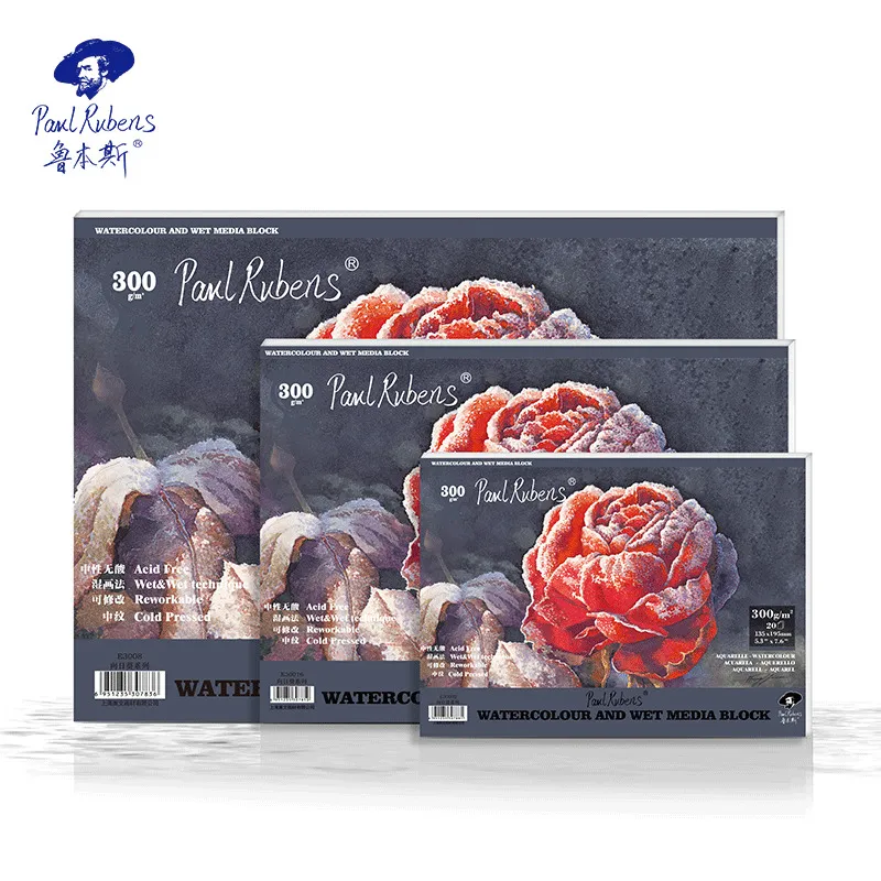 Baohong livre d'aquarelle 100% coton PU 300g 24 feuilles carnet d'aquarelle  Portable de