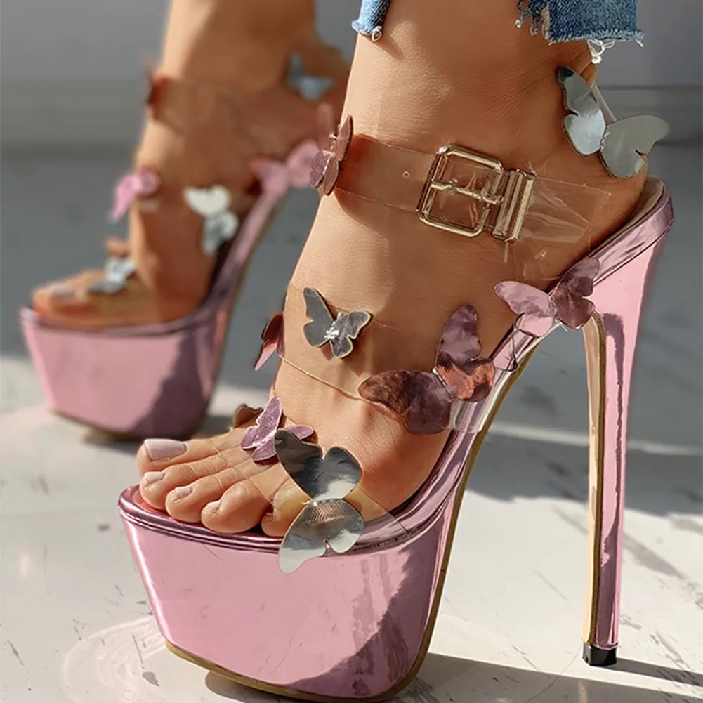 Доратазия 2020 фетиш экстремальные высокие каблуки женские летние сандалии женские бабочка сексуальная вечеринка свадьба свадьба свадебная платформа обувь женщина женщина