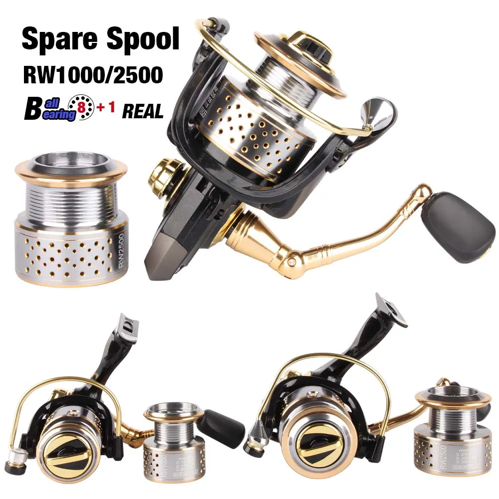 RoseWood Spinning Fishing Reel Spare Spool 1000 2500 Series 8+1 Bearing  Balls 5.2:1 Professional Wheels Fishing Tackle From 18,95 €