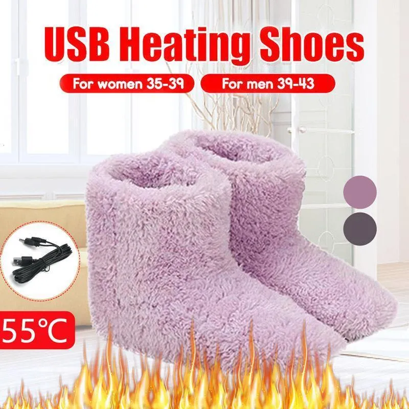 Carpets USB Heated Warm Feet Thick Flip Flop Heat Foot Care Treasure Warmer Shoes Winter Warming Pad Heating Insoles 5v Heater