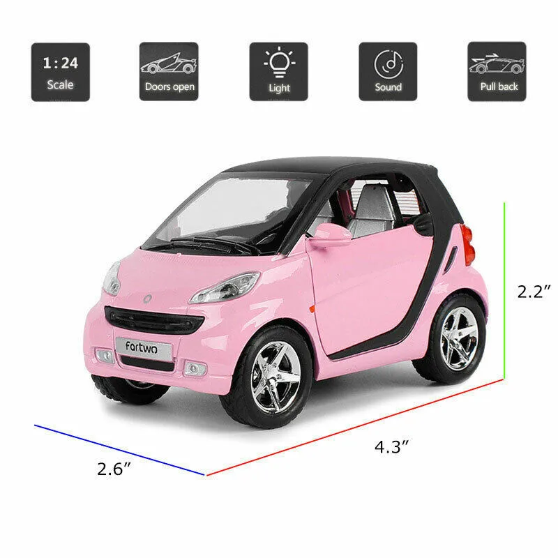 HOMMAT 1 24 Simulaci n Smart ForTwo Aleaci n De Metal Fundido A