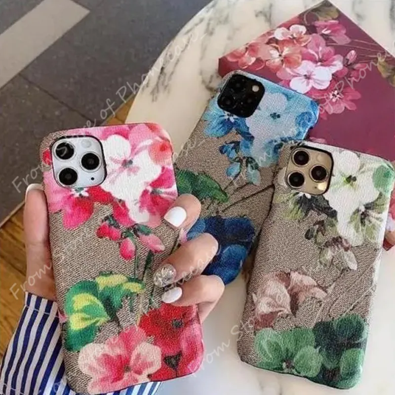 Klassieke mooie bloemen Designer telefoonhoesjes voor iPhone 16 15 14 13 12 11 Pro Max X Xs 7 8 Samsung S10 S20 S21 S22 S23 S24 Note 10 20 Ultra PLus hoesje met logodoos