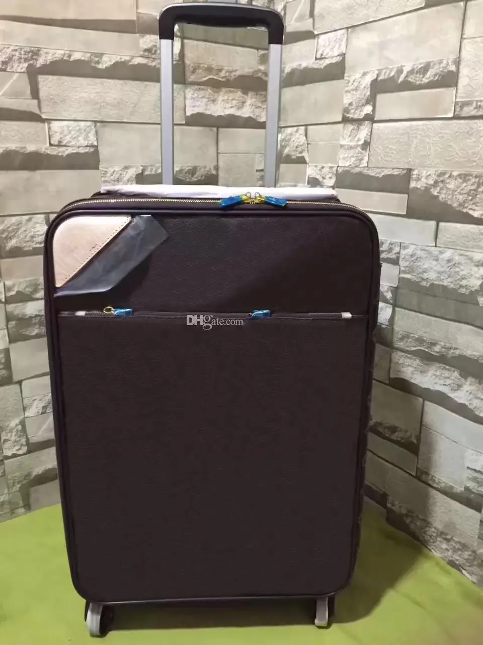 puede personalizar spinner maletas marrones equipaje de viaje hor flor impresión maleta baúl Lobag rueda universal lona equipaje rodante maletín baúl en relieve 20 pulgadas