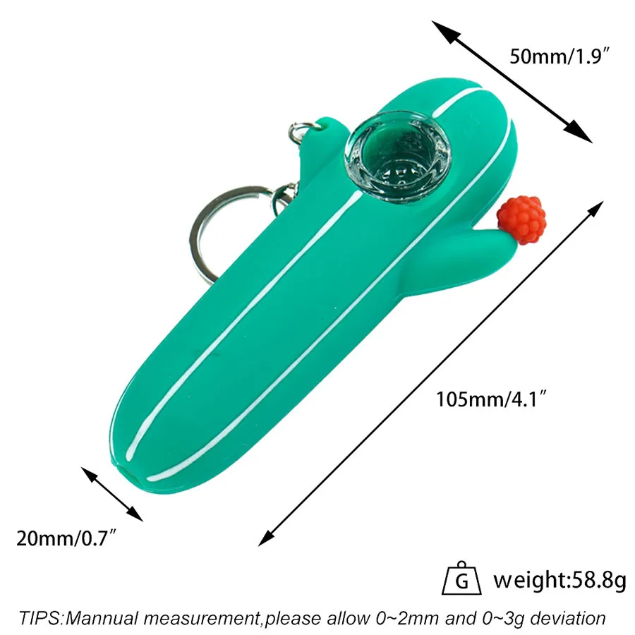 Cacto silicone fumar mão tubulação de liga de vidro vidro tubulações de água plataformas de óleo erva borbulhante vidro tigela de silicone bongs tubos cera de água