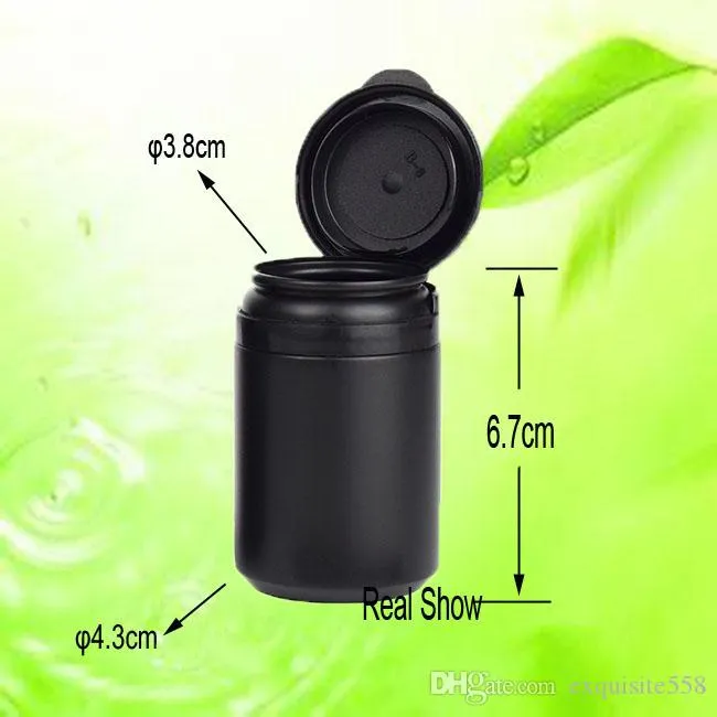 PE plastic black bottles plastic small snap secure easy-pulling lid plastic 60cc food grade candy bottle