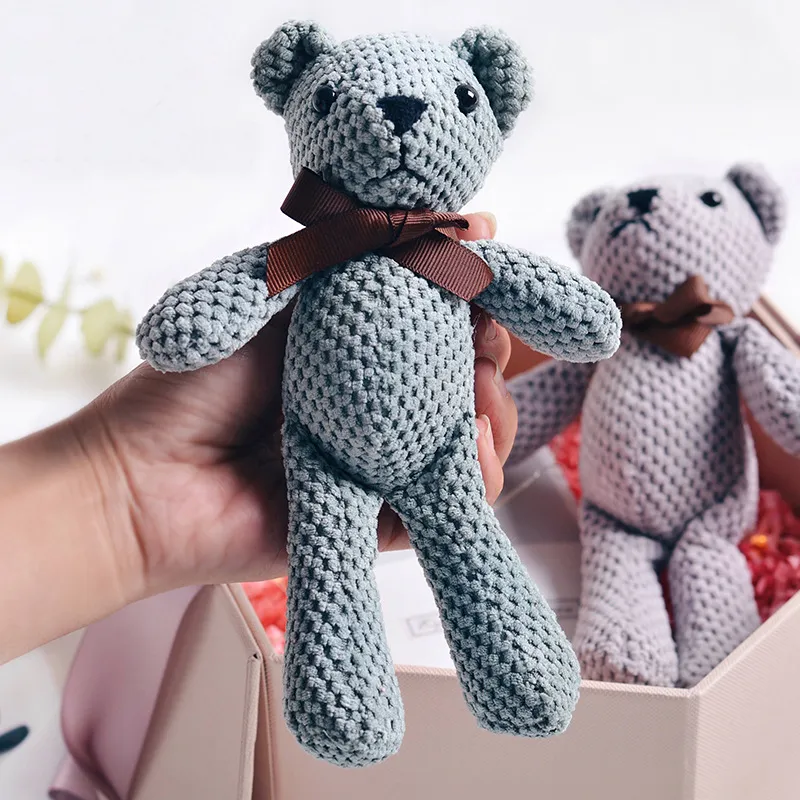 18-20cm Teddybeer Gevulde Pluche Speelgoed Leuke Jurk Konijn Hanger Dolls Geschenken Verjaardag Bruiloft Decor